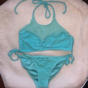 Blue Volcom Full Bikini Set